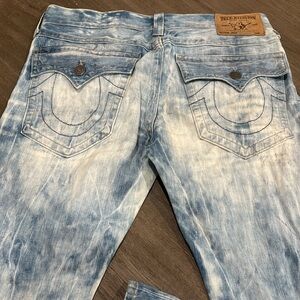 True Religion Jeans Mens 34 (Fits 36x33) Section Jack Straight Fade  Denim Flap